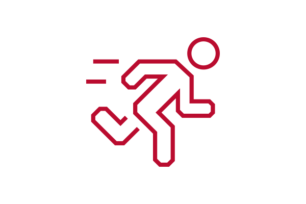 Icon of a person running