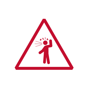 Person shouting with fist raised icon