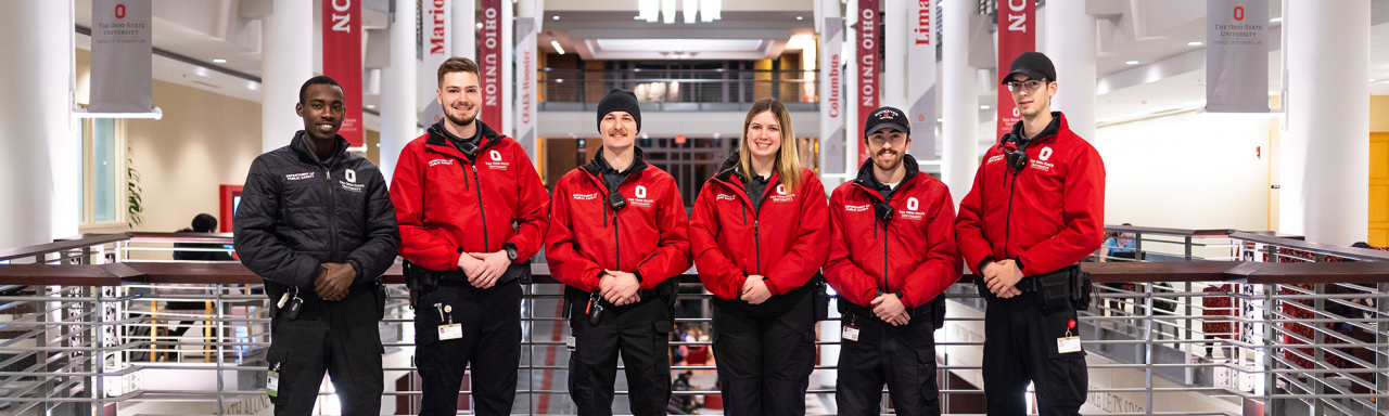 6 student CSO's standing in the Ohio Union