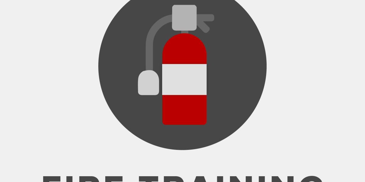 icon graphic of a fire extinguisher with the words fire training