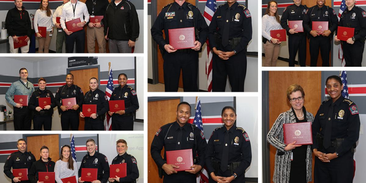 OSU Police Officers receiving police divisions's annual awards