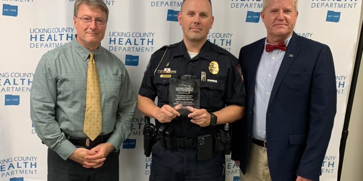 OSU Police officer Adam Featherling receives 2021 Public Health Guardian Award