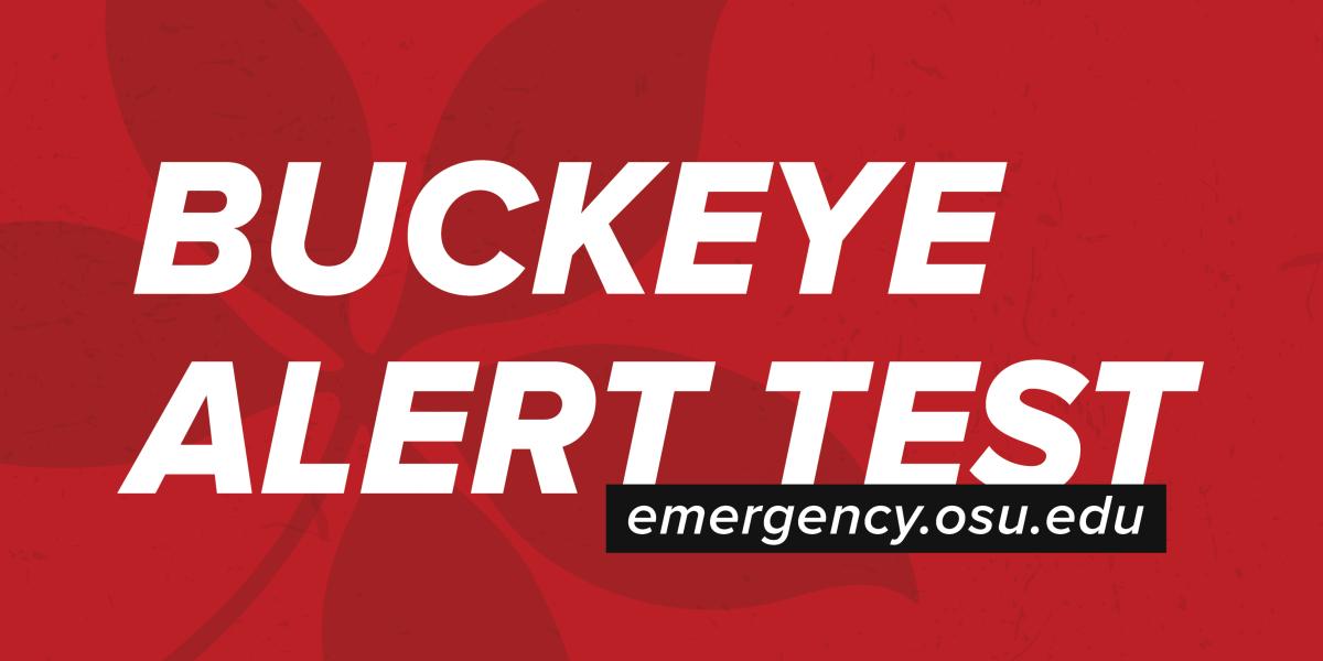 graphic with words Buckeye Alert System test