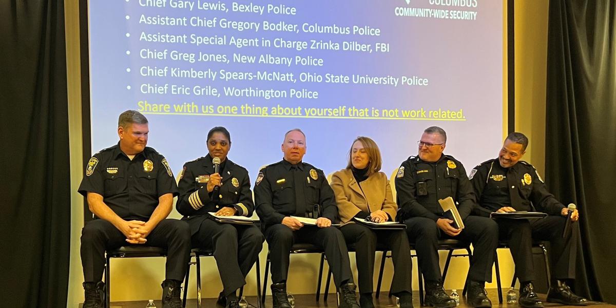 Panel of police chiefs on stage