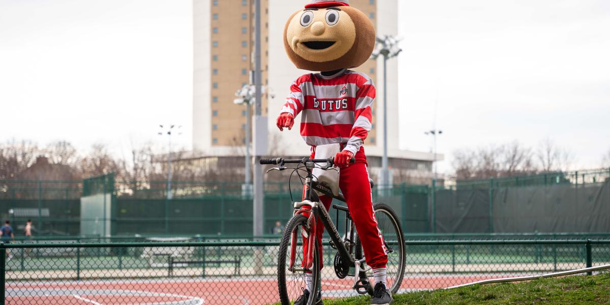 Brutus riding bike