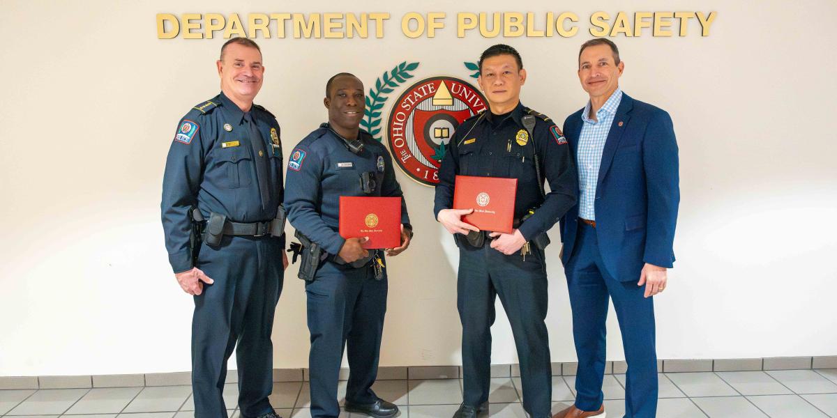 Chief Jeffrey, Officer Amoako, Lieutenant Howe and Chris Kabourek