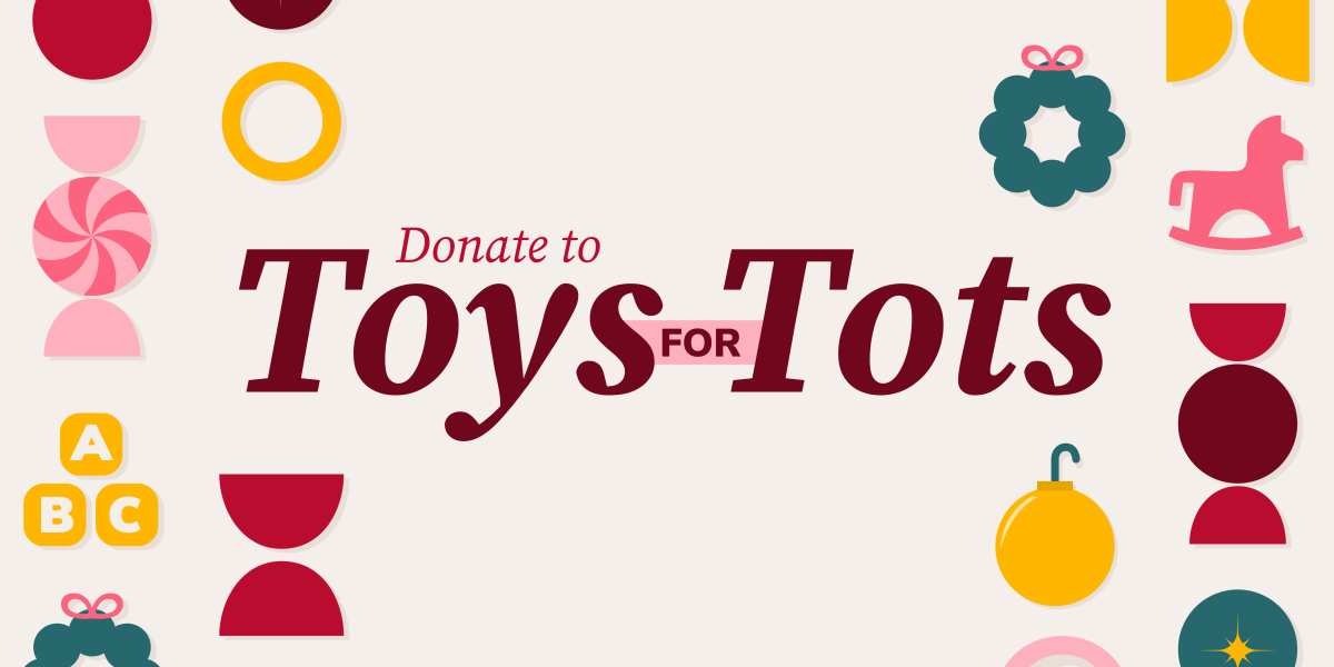 images of toys and toys for tots text