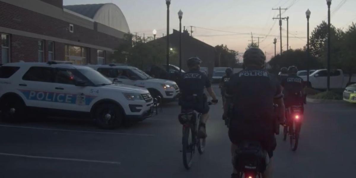police on bikes at night
