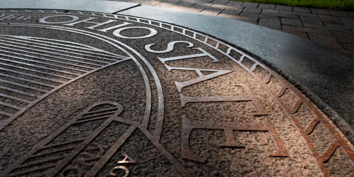 The Ohio State University seal on the Oval