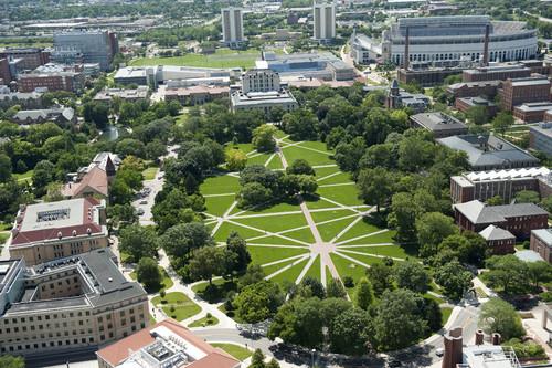 aerial of The Oval during the summer