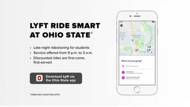 cell phone showing a lyft ride smart map