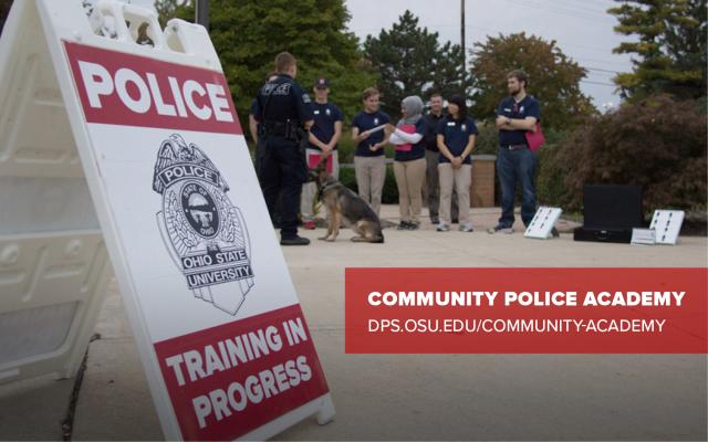 A-frame with words police training in progress