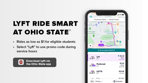 cell phone showing a lyft ride smart map