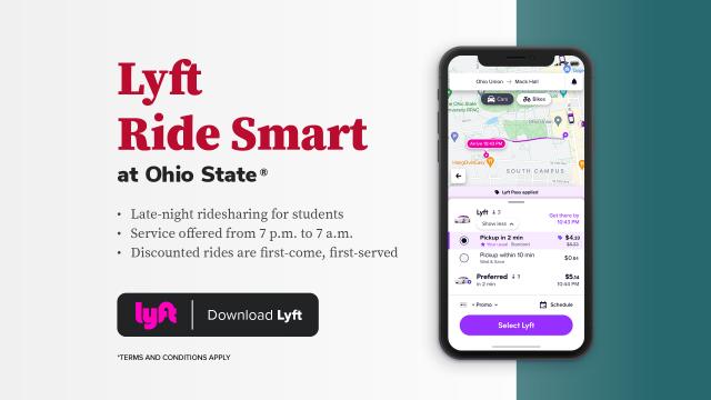 cell phone with Lyft Ride Smart service