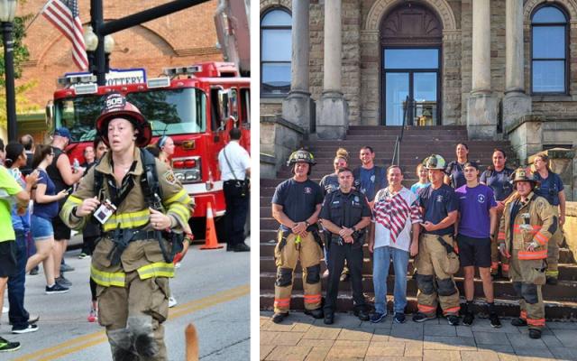Public Safety officers on the CFAES Wooster Campus participating in 9/11 memorial events