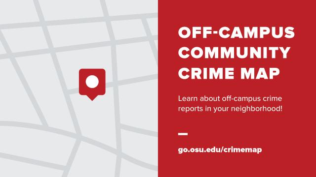map with the text off-campus community crime map
