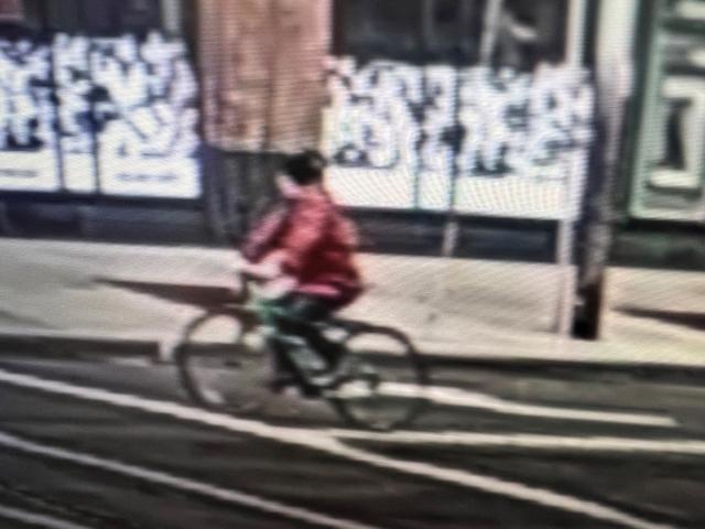 Robbery suspect on bike