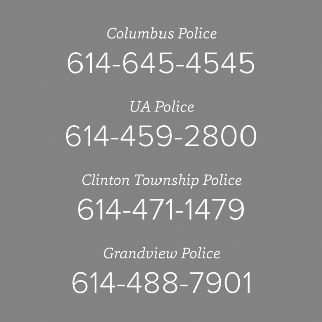 tile graphic with phone numbers of the various area agencies