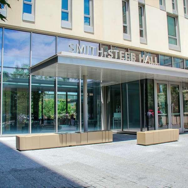 building entrance looking from the outside