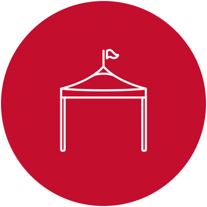 icon graphic of a tent