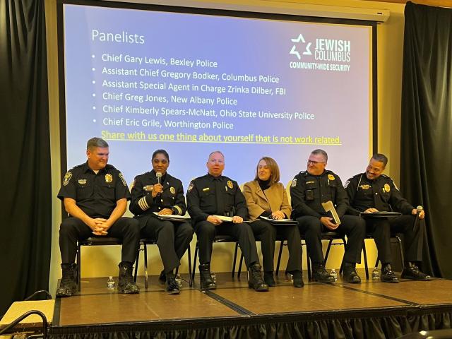 Panel of police chiefs on stage