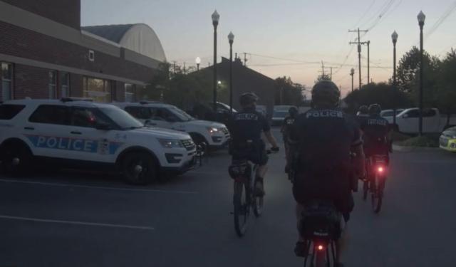 police on bikes at night