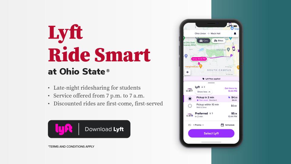 cell phone with Lyft Ride Smart service