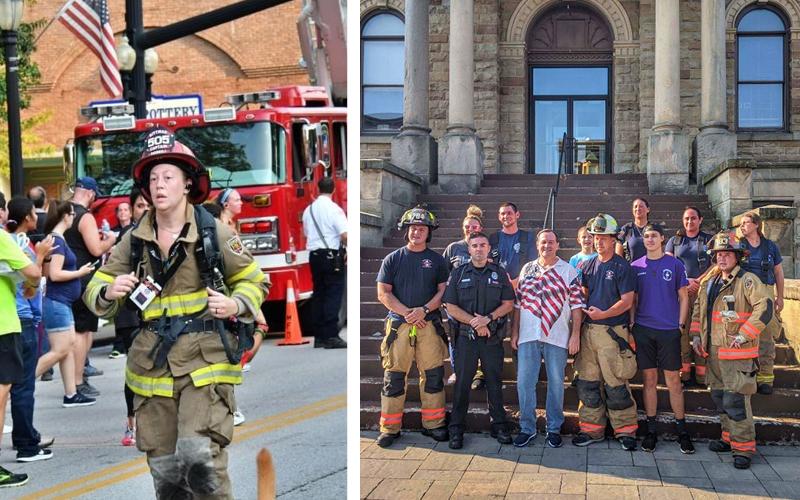 Public Safety officers on the CFAES Wooster Campus participating in 9/11 memorial events
