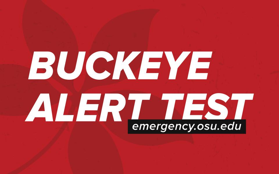 graphic with words Buckeye Alert System test