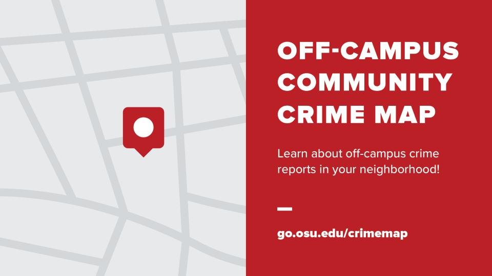 map with the text off-campus community crime map