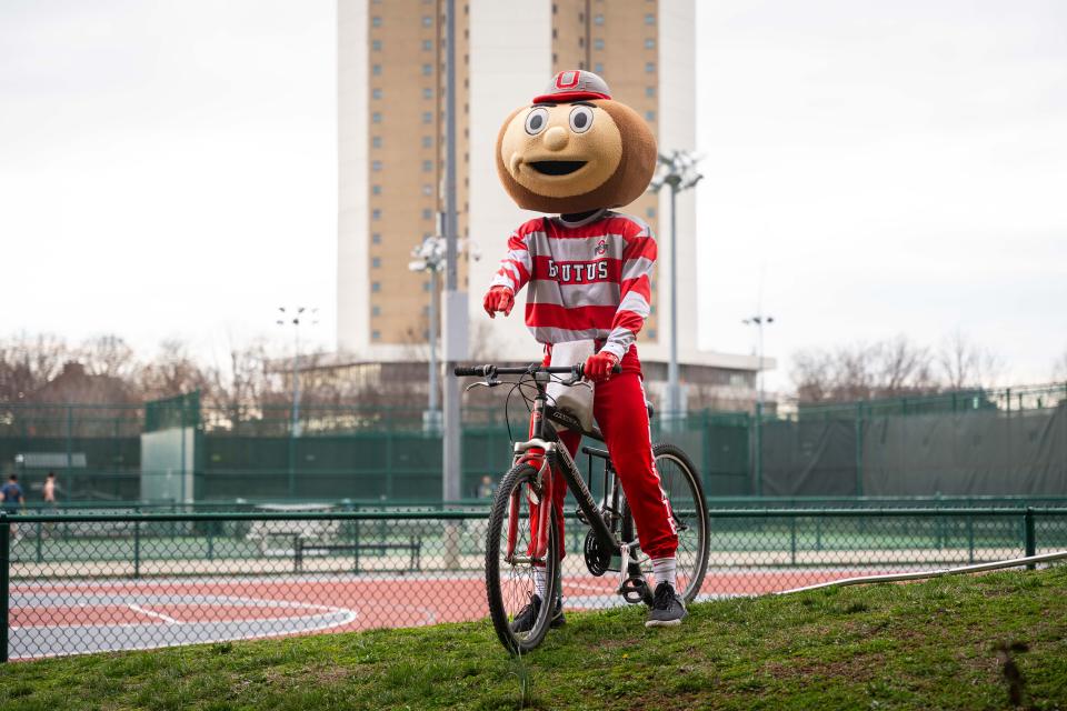 Brutus riding bike