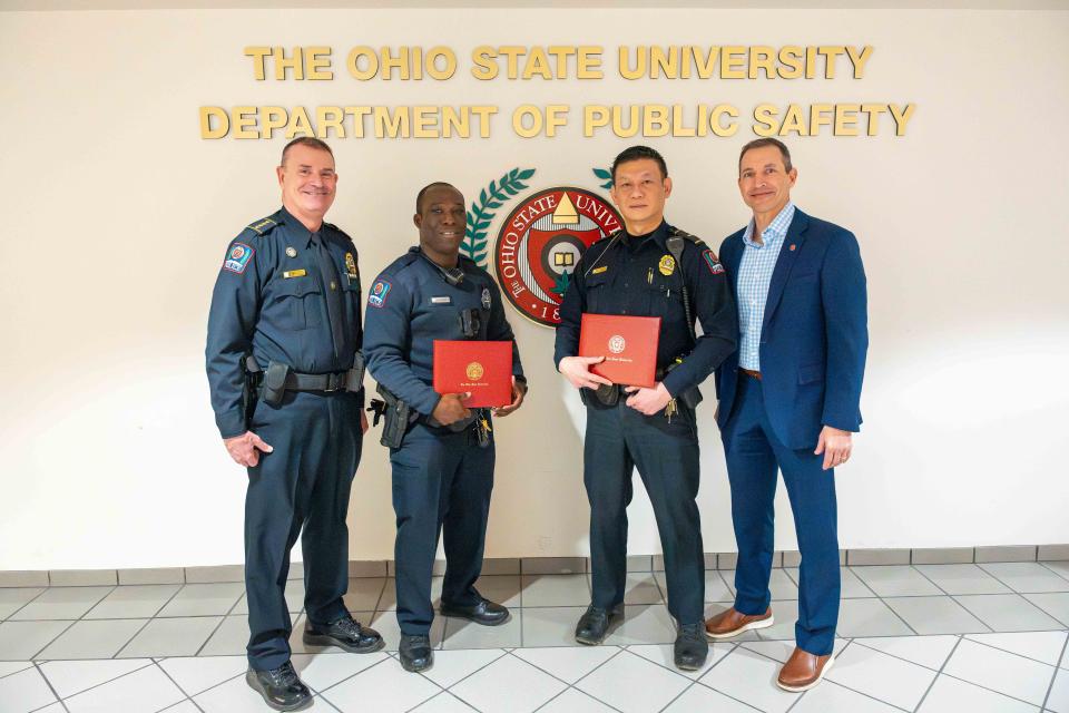 Chief Jeffrey, Officer Amoako, Lieutenant Howe and Chris Kabourek