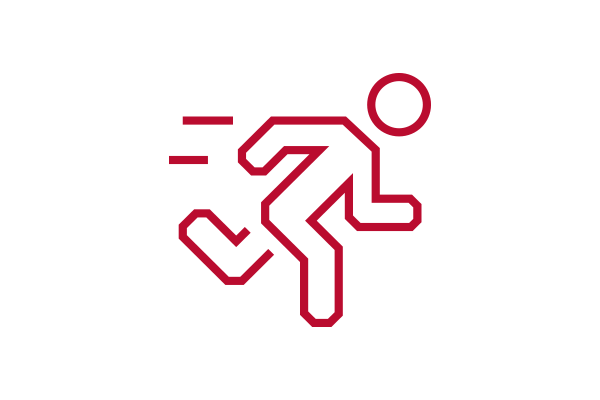 Icon of a person running