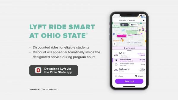 Lyft ride smart app on cell phone