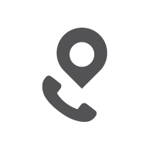 icon graphic of a phone with a map pin locator